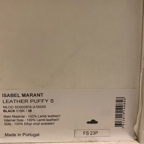 Isabel Marant Black Leather Niloo Puffy Sandal NWT - Picture 11 of 11